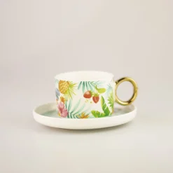 Online Tazza In Ceramica Con Sottobicchiere (200Ml) Storage Box & Organizer