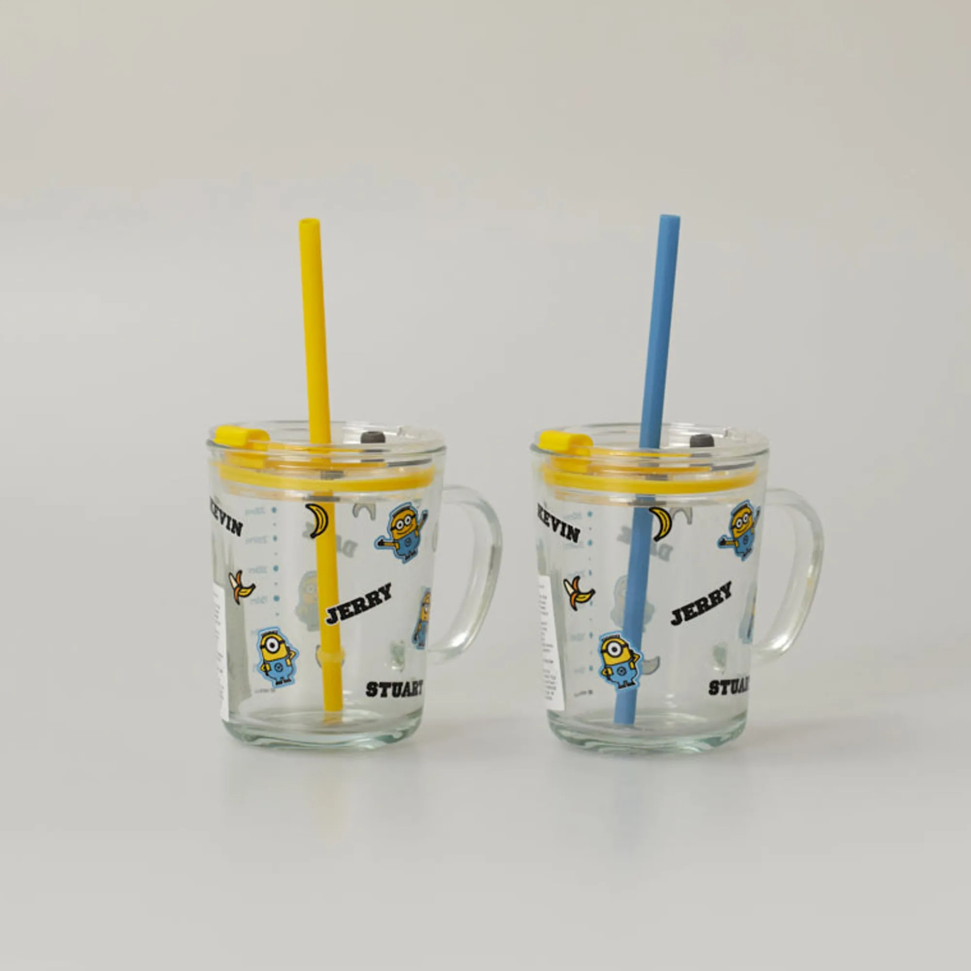Sale Tazza In Vetro Con Cannuccia - Minions (1Pz) (400Ml) Minions